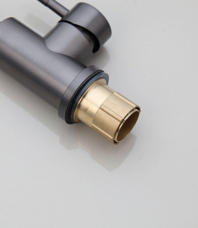 Rene Houtman Wastafelkraan met Draaibare Hals | Gun Metal