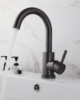 Rene Houtman Wastafelkraan met Draaibare Hals | Gun Metal