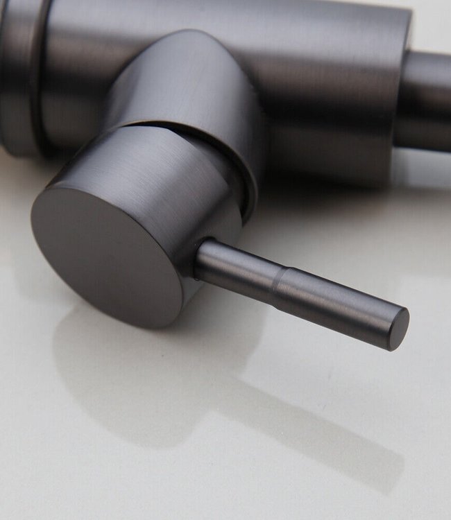 Rene Houtman Wastafelkraan met Draaibare Hals | Gun Metal