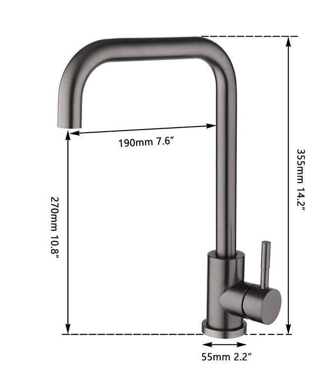 Rene Houtman Draaibare Keukenkraan | Gun Metal