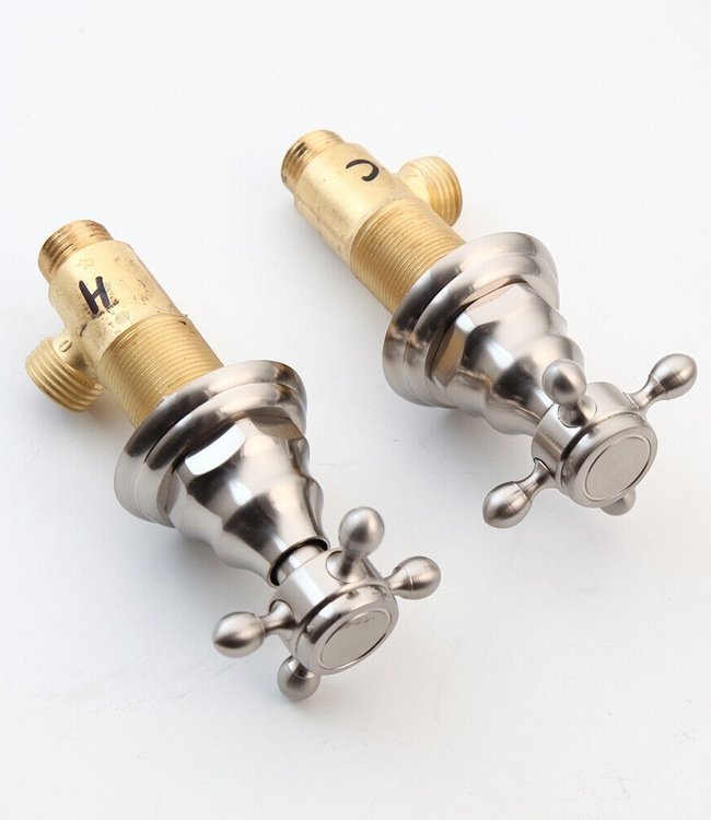 Rene Houtman 3-delige Inbouw Muurkraan | Mengkraan | Geborsteld Nikkel