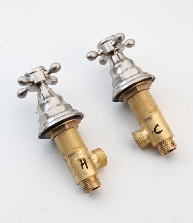 Rene Houtman 3-delige Inbouw Muurkraan | Mengkraan | Geborsteld Nikkel