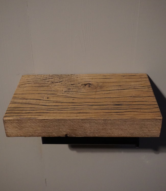 Rene Houtman Toiletrolhouder | Oud Eikenhout Geschaafd| B20 x D13 Cm