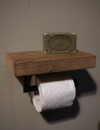 Rene Houtman Toiletrolhouder | Oud Eikenhout Geschaafd| B20 x D13 Cm