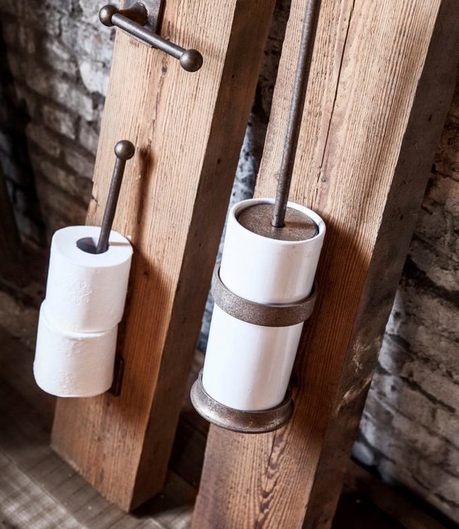 Dauby STUK TOILETBORSTELHOUDER “WHITE POT” RUW BRONS (RB)