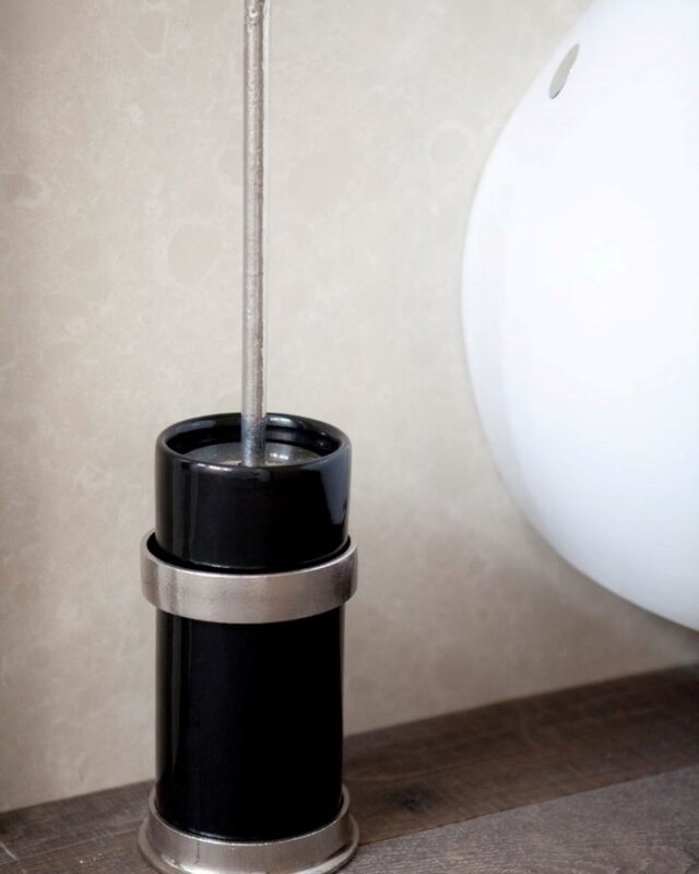 Dauby STUK TOILETBORSTELHOUDER “BLACK POT” WIT BRONS (WB)