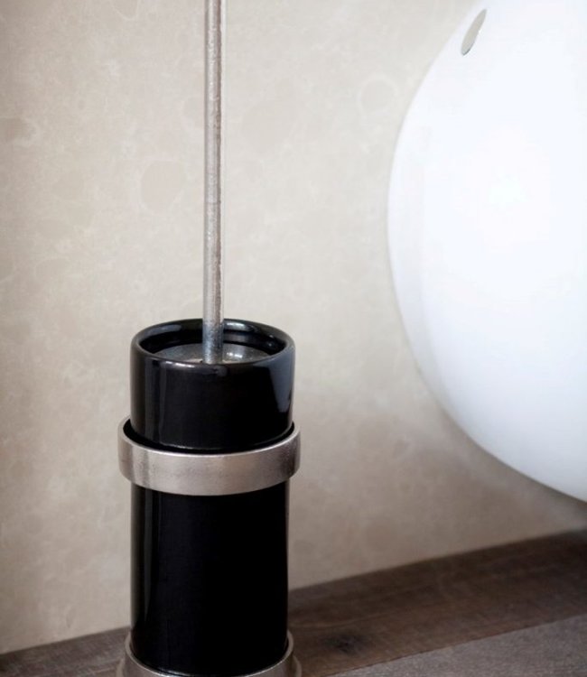 Dauby STUK TOILETBORSTELHOUDER “BLACK POT”  WIT BRONS (WB)