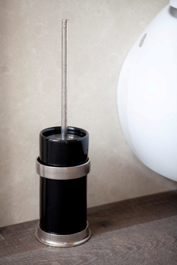 Dauby STUK TOILETBORSTELHOUDER “BLACK POT” WIT BRONS (WB)