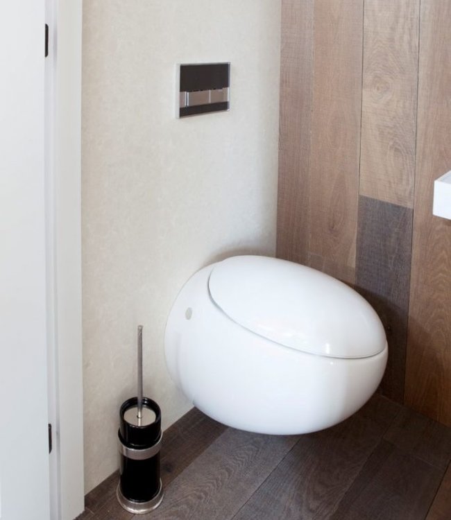 Dauby STUK TOILETBORSTELHOUDER “BLACK POT”  WIT BRONS (WB)