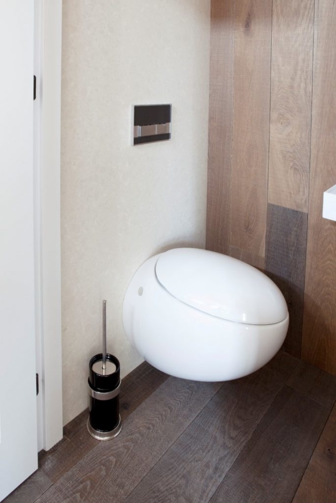 Dauby STUK TOILETBORSTELHOUDER “BLACK POT” WIT BRONS (WB)