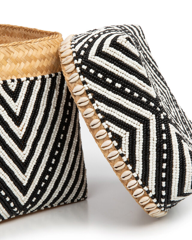 Bazar Bizar Beaded Stripes & Dots Baskets - S