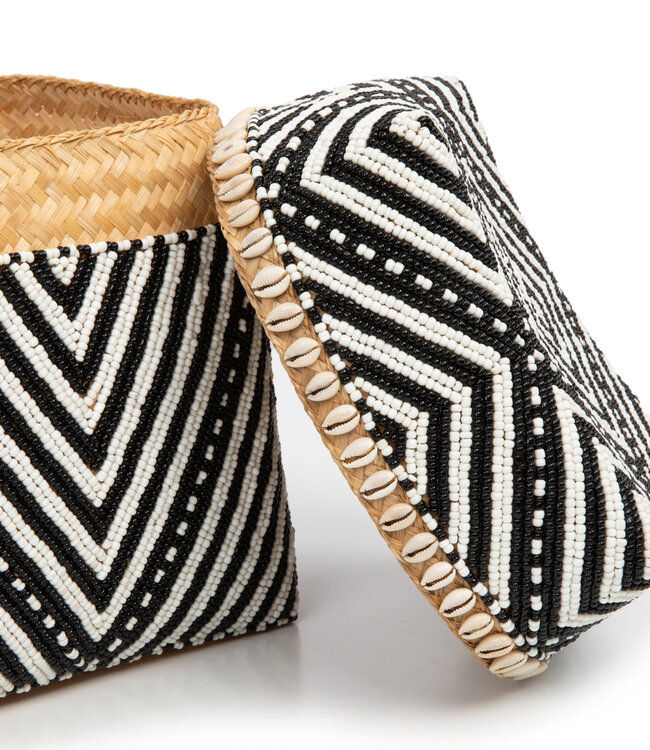 Bazar Bizar Beaded Stripes & Dots Baskets - S