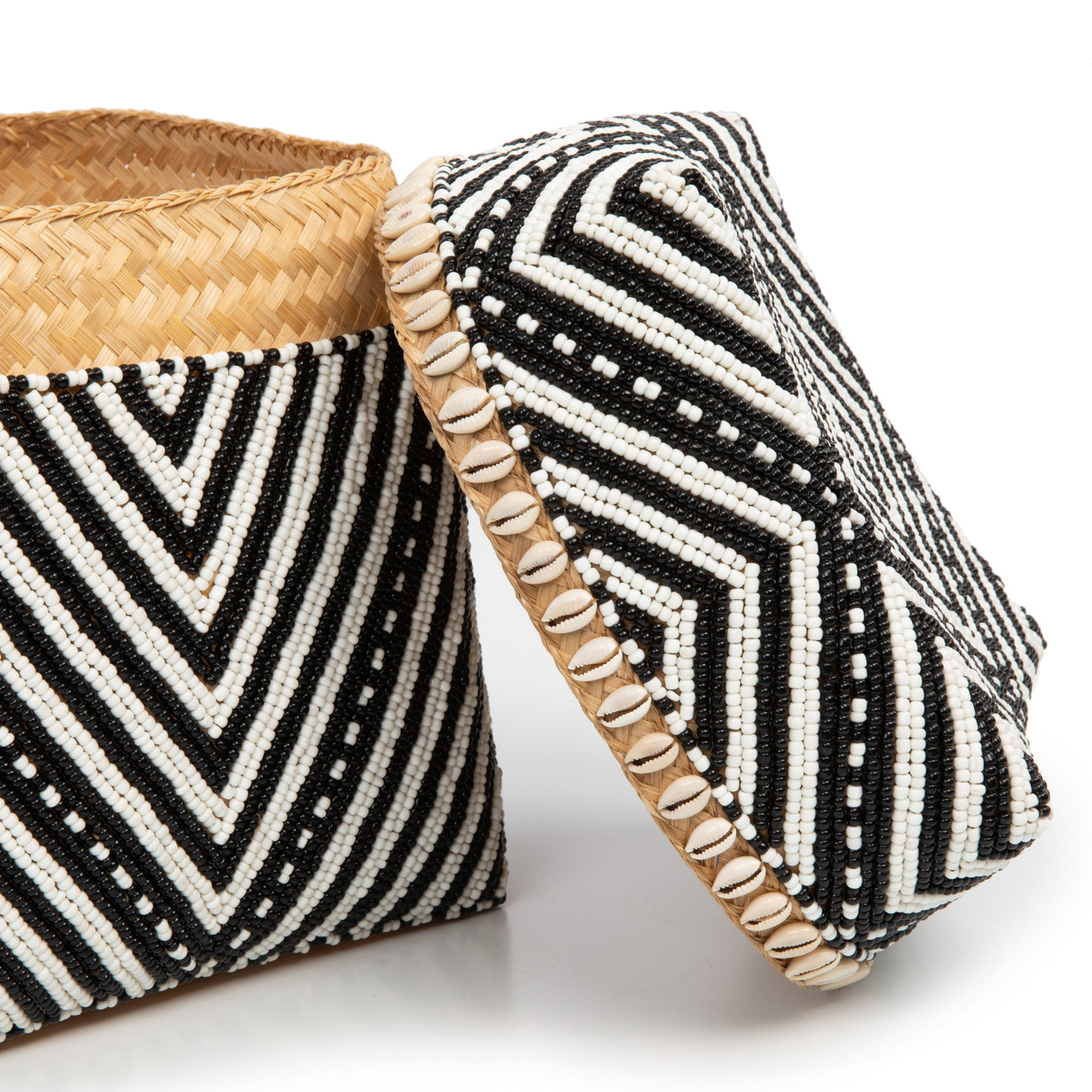 Bazar Bizar Beaded Stripes & Dots Baskets - S