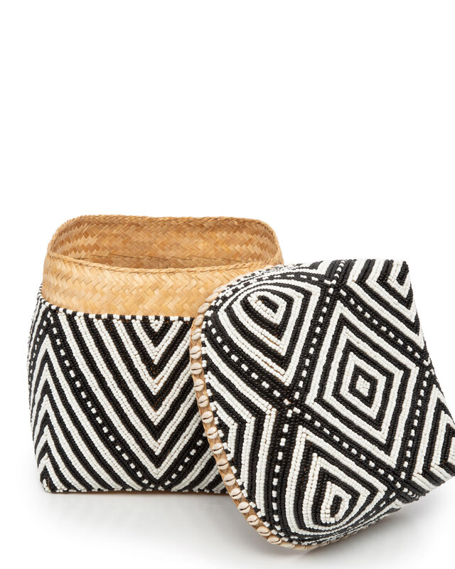 Bazar Bizar Beaded Stripes & Dots Baskets - S