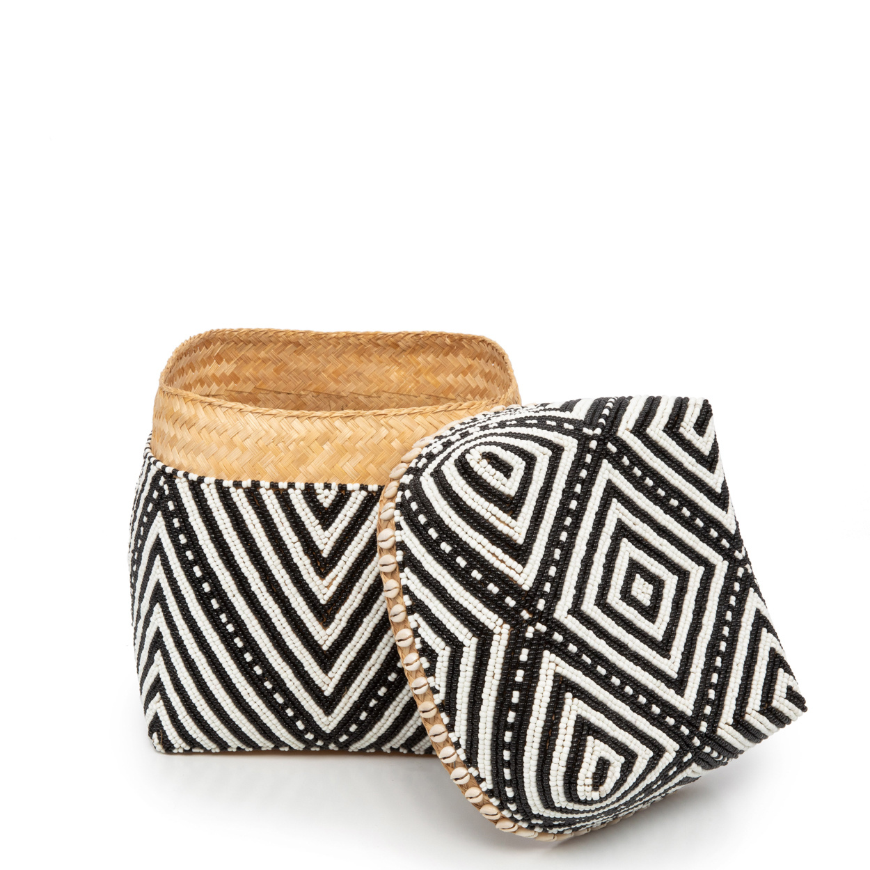 Bazar Bizar Beaded Stripes & Dots Baskets - S