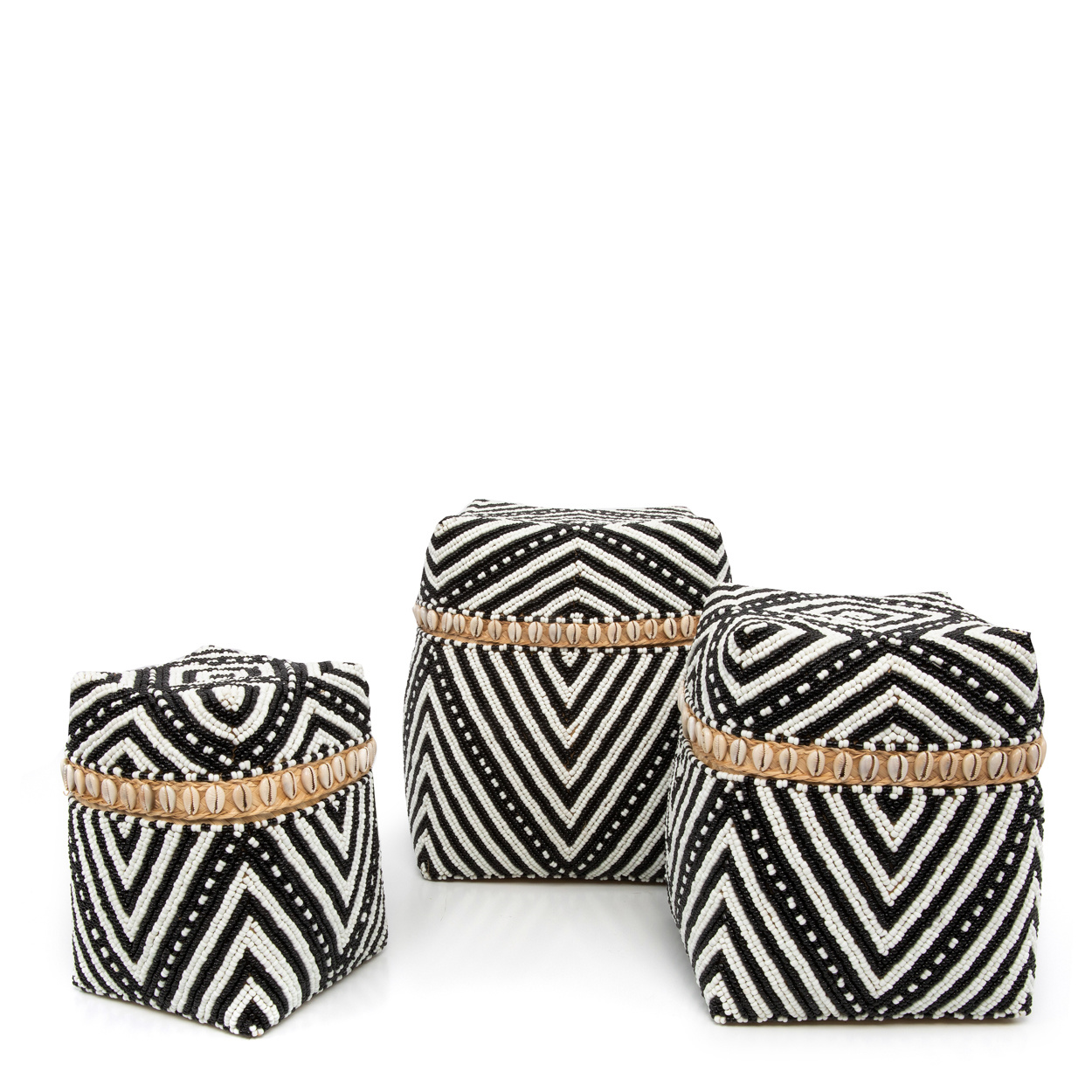 Bazar Bizar Beaded Stripes & Dots Baskets - S