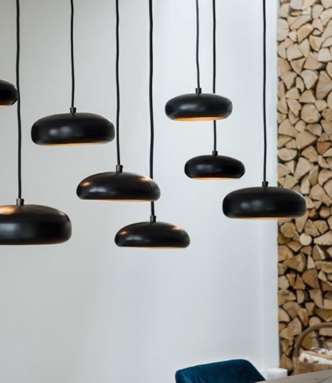 Frezoli Pebble Hanglamp | 8 Kappen | Zwart