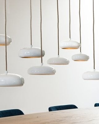 Frezoli Pebble Hanglamp | 8 Kappen | Ecru/Wit