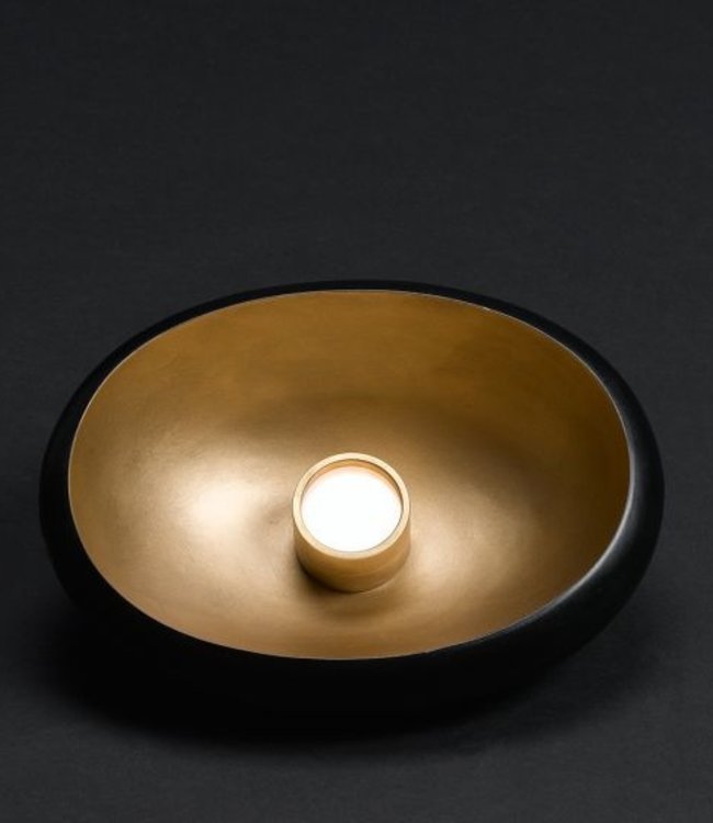 Frezoli Pebble Hanglamp met Ovale Kap | 23 cm | Zwart