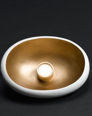 Frezoli Pebble Hanglamp met Ovale Kap | 23 cm | Ecru/Wit