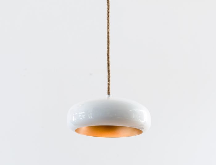 Frezoli Pebble Hanglamp met Ronde Kap | 22 cm | Ecru/Wit