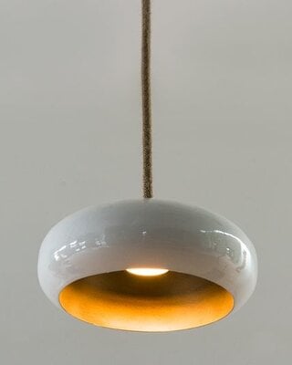 Frezoli Pebble Hanglamp met Ronde Kap | 22 cm | Ecru/Wit