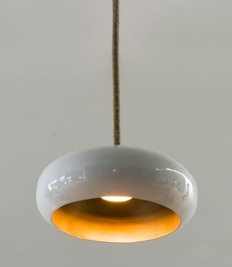 Frezoli Pebble Hanglamp met Ronde Kap | 22 cm | Ecru/Wit