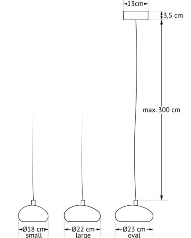 Frezoli Pebble Hanglamp met Ronde Kap | 22 cm | Ecru/Wit