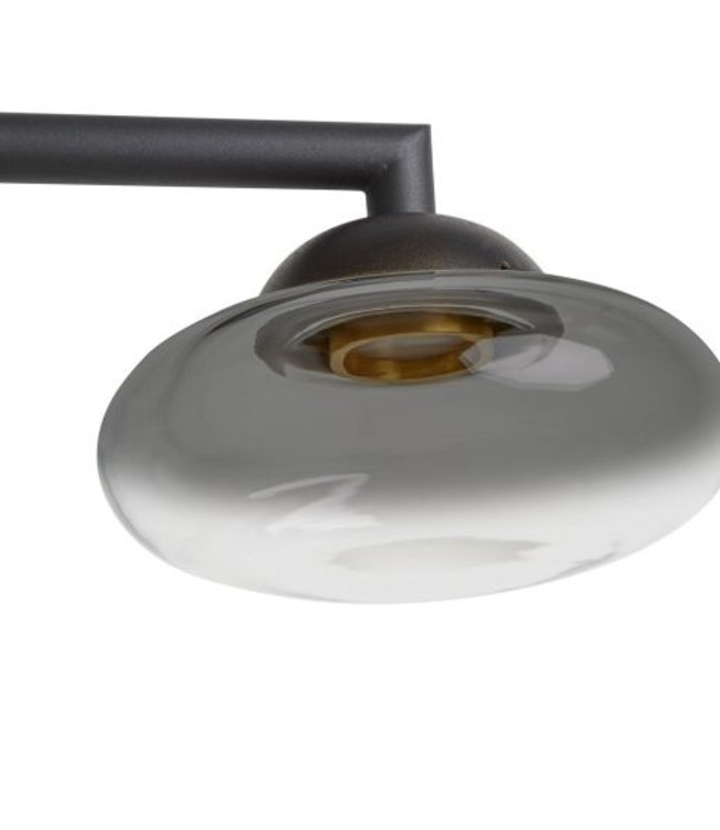 Frezoli Vetroso Vloerlamp | Plat | Smoke Glass | Mat Zwart