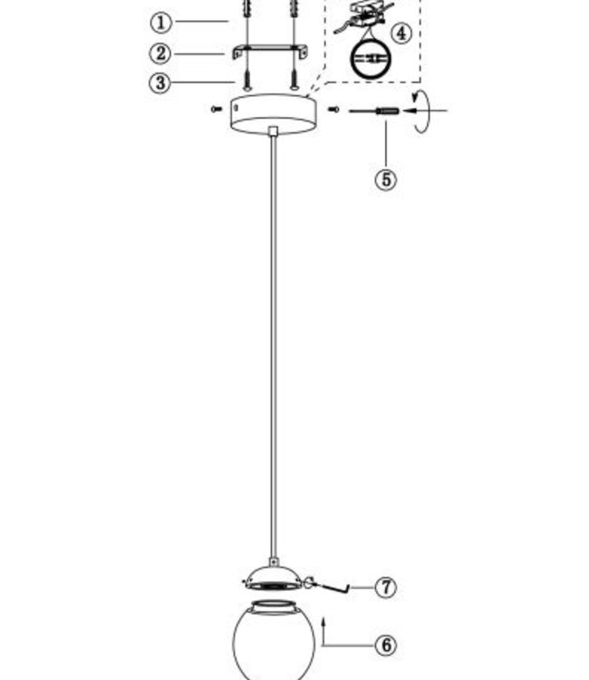 Frezoli Vetroso Hanglamp | Rond | Smoke Glass | Mat Zwart