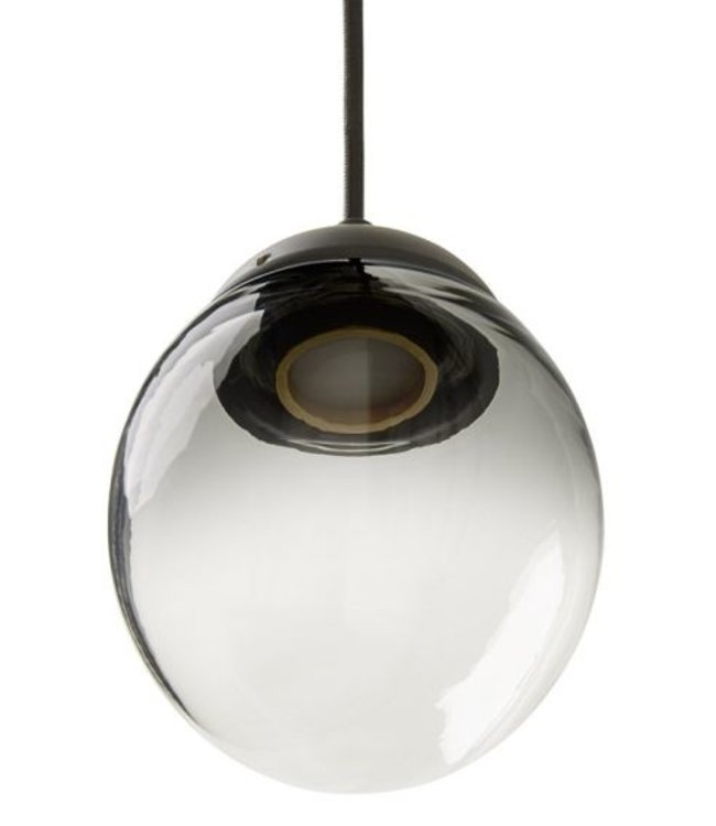 Frezoli Vetroso Hanglamp | Rond | Smoke Glass | Mat Zwart