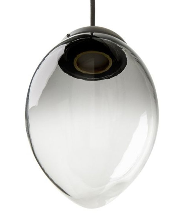 Frezoli Vetroso Hanglamp | Bol | Smoke Glass | Mat Zwart