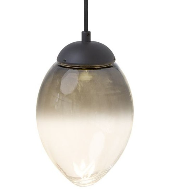 Frezoli Vetroso Hanglamp met 6 Kappen | Smoke Glass | Mat Zwart