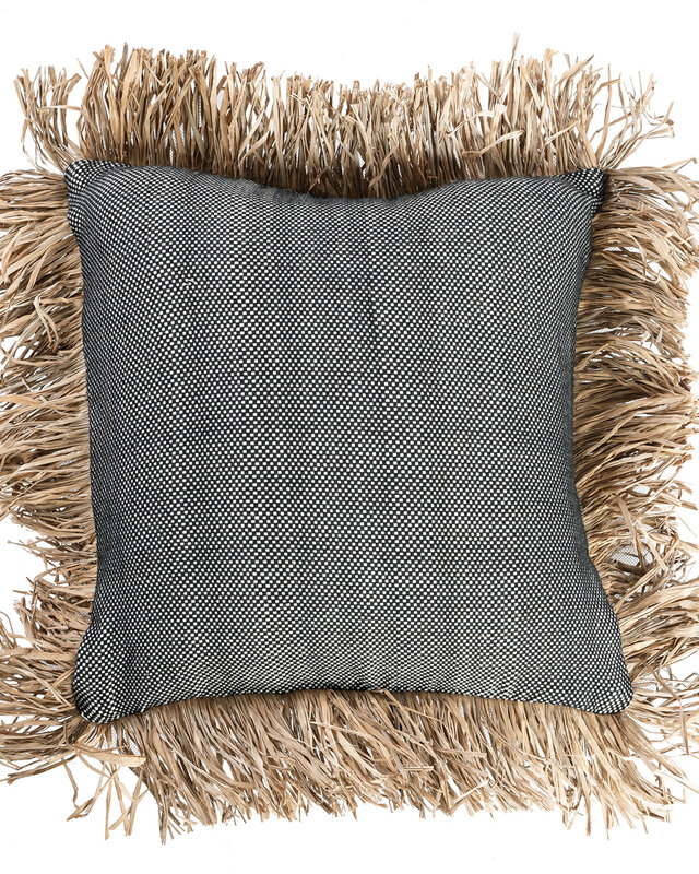 Bazar Bizar Cotton Bonita Kussenhoes - Zwart Naturel - 40x40