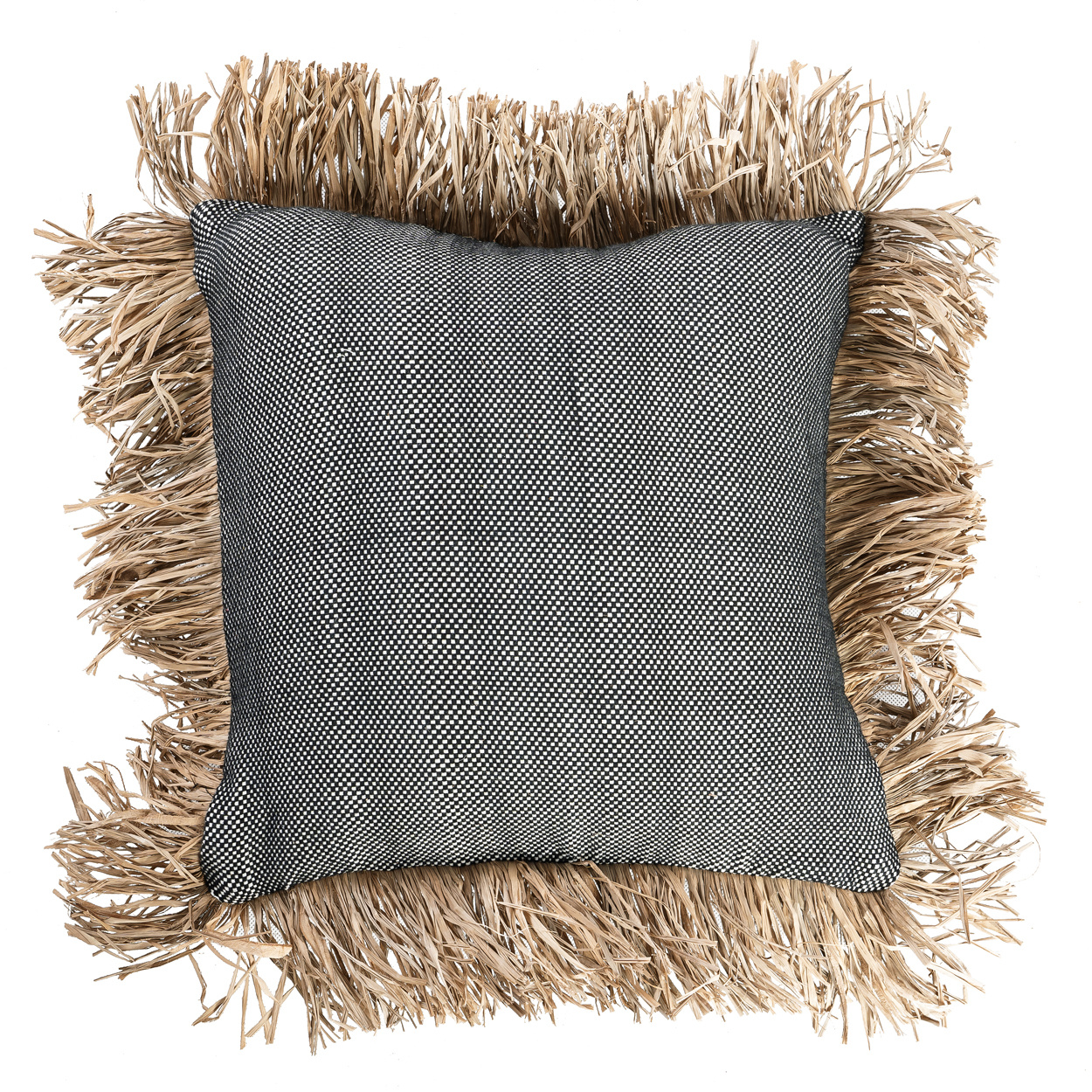 Bazar Bizar Cotton Bonita Kussenhoes - Zwart Naturel - 40x40