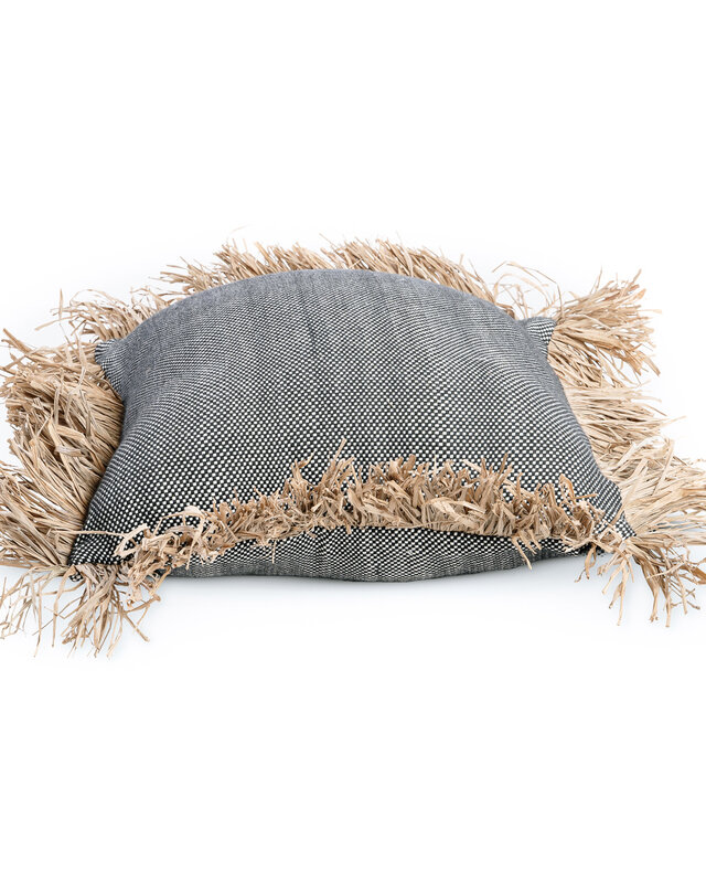 Bazar Bizar Cotton Bonita Kussenhoes - Zwart Naturel - 60x60