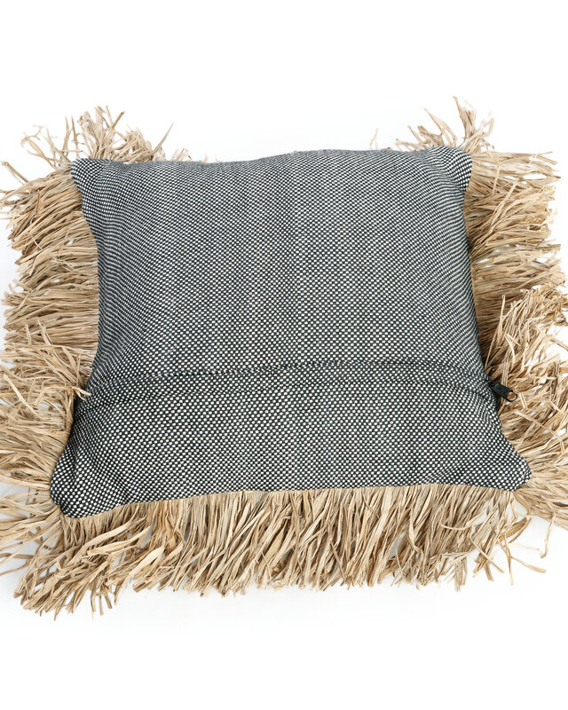 Bazar Bizar Cotton Bonita Kussenhoes - Zwart Naturel - 60x60