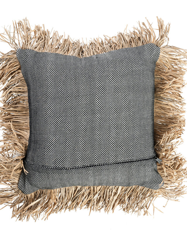 Bazar Bizar Cotton Bonita Kussenhoes - Zwart Naturel - 60x60