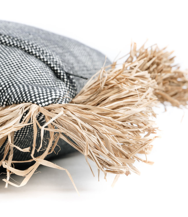 Bazar Bizar Cotton Bonita Kussenhoes - Zwart Naturel - 60x60