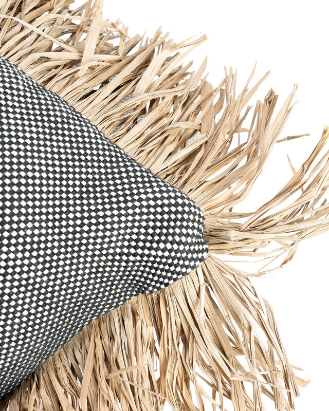 Bazar Bizar Cotton Bonita Kussenhoes - Zwart Naturel - 60x60
