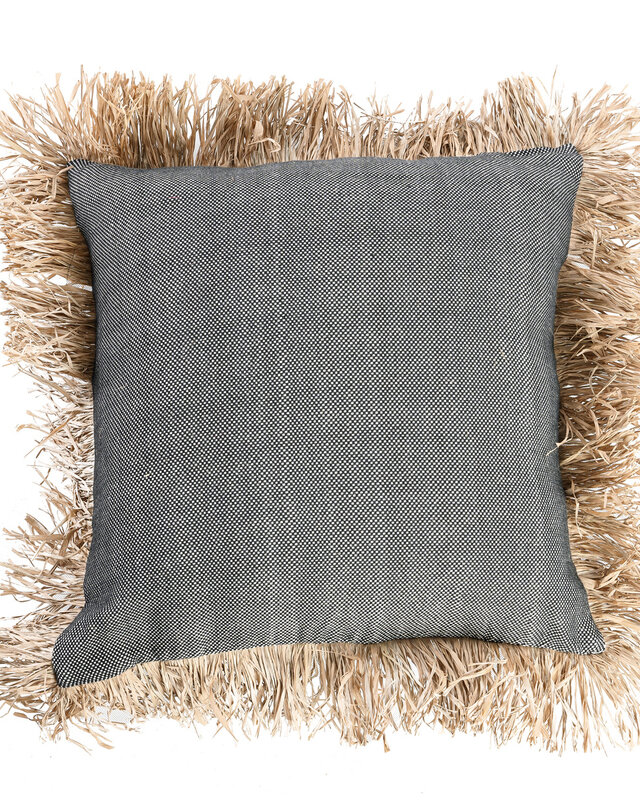 Bazar Bizar Cotton Bonita Kussenhoes - Zwart Naturel - 60x60