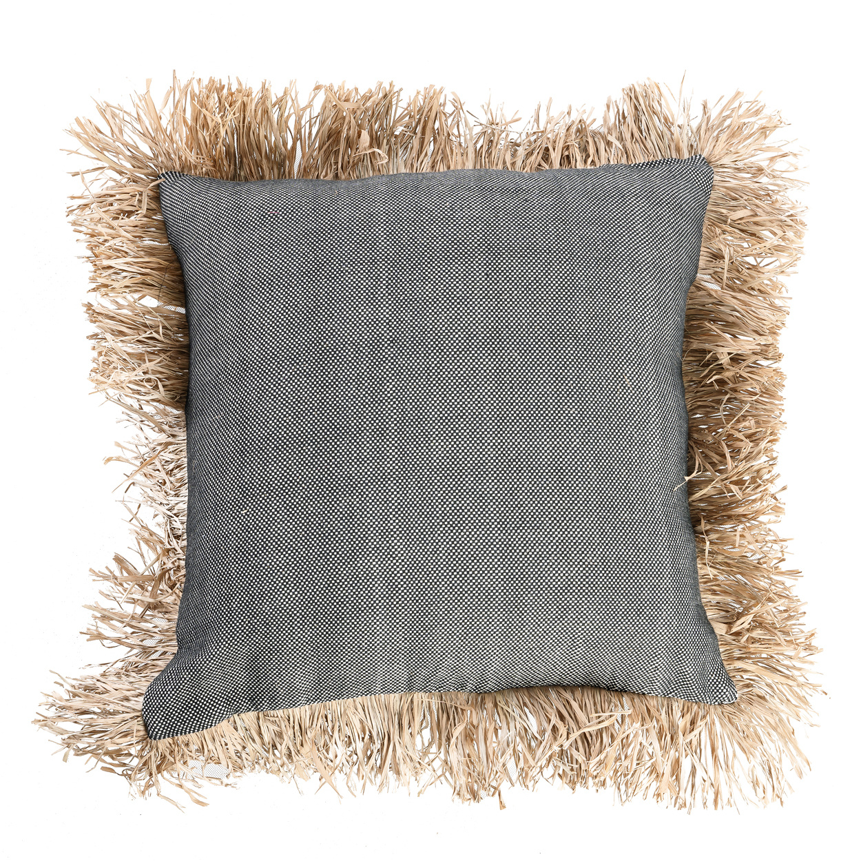 Bazar Bizar Cotton Bonita Kussenhoes - Zwart Naturel - 60x60