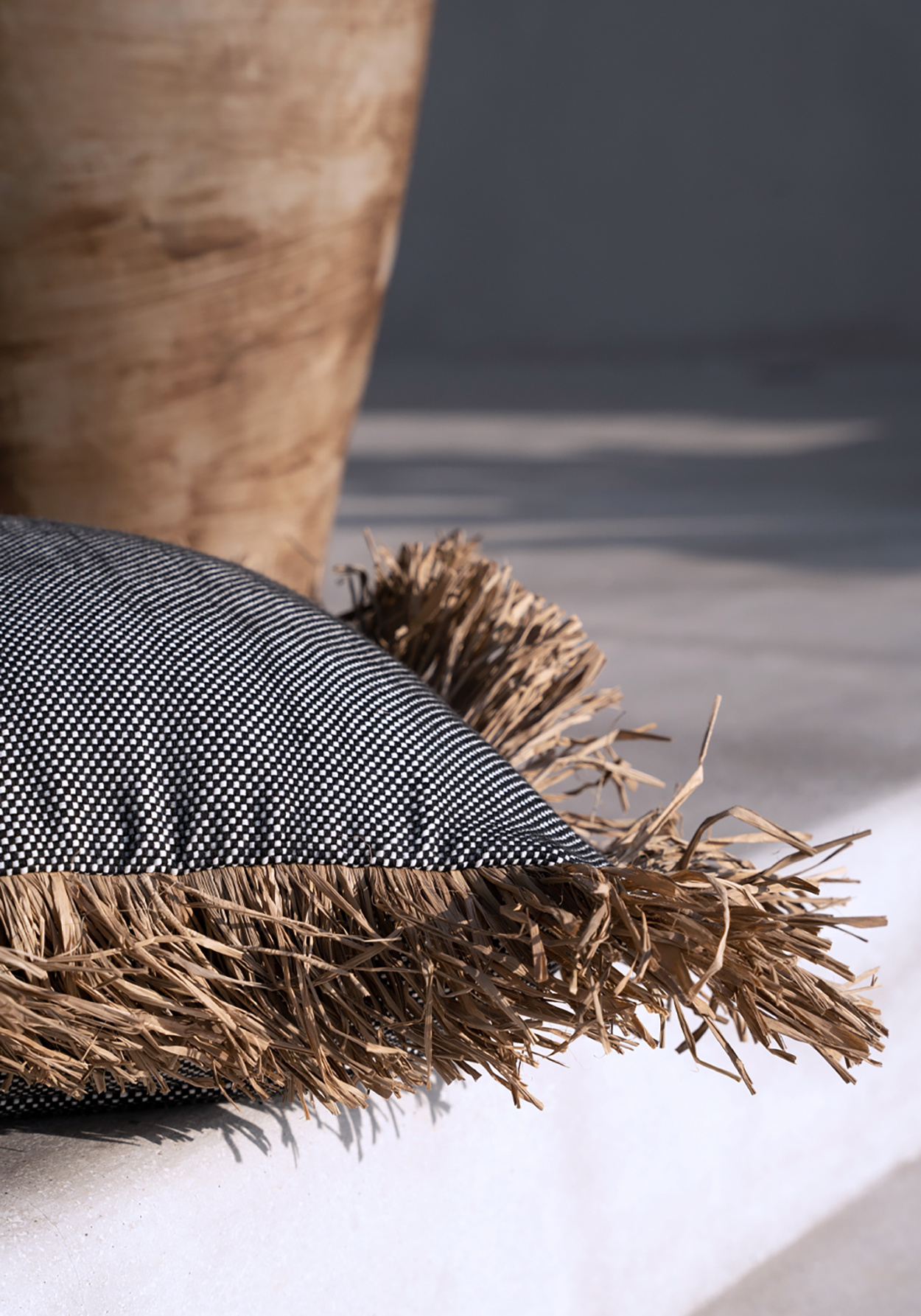 Bazar Bizar Cotton Bonita Kussenhoes - Zwart Naturel - 30x50