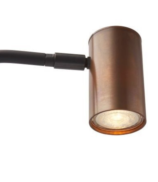 Frezoli Tubino Tafellamp met Koperen Kap | Mat Zwart