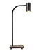 Frezoli Tubino Tafellamp met Zwart/Bruine Kap | Mat Zwart