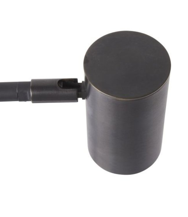 Frezoli Tubino Tafellamp met Zwart/Bruine Kap | Mat Zwart