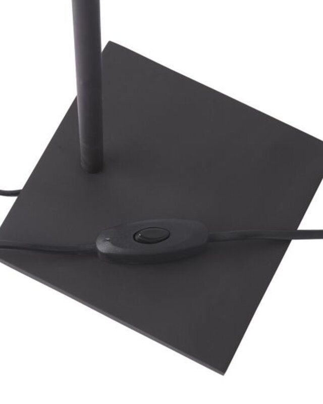 Frezoli Tubino Tafellamp met Zwart/Bruine Kap | Mat Zwart