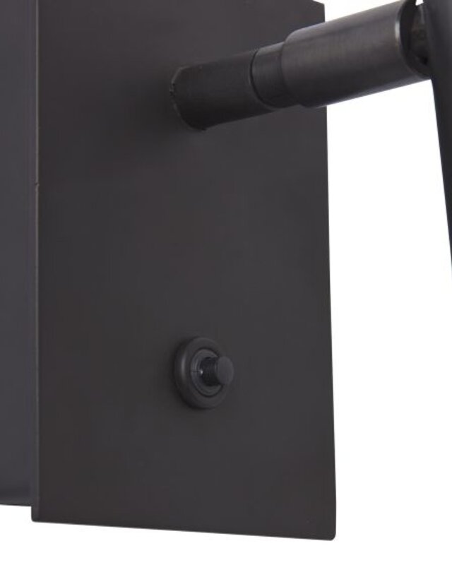 Frezoli Tubino Muurlamp met Zwart/Bruine Kap | Mat Zwart