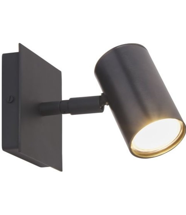 Frezoli Tubino Plafondspot met Zwart/Bruine Kap | Mat Zwart