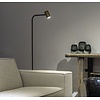 Tubino Vloerlamp met Koperen Kap | Mat Zwart